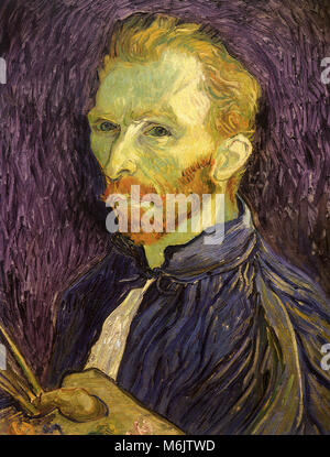 Self-portrait of Vincent Van Gogh, Van Gogh, Vincent Willem, 1889. Stock Photo