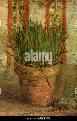 Flowerpot with Chives, Van Gogh, Vincent Willem, 1887. Stock Photo