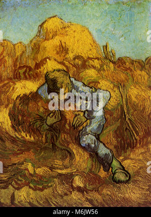 The Sheaf Binder, painting by Vincent Van Gogh, 1988, Amsterdam Stock ...