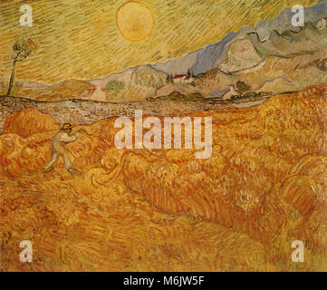 Wheat Field Behind Saint-Paul Hospital with a Reaper September 1889 by