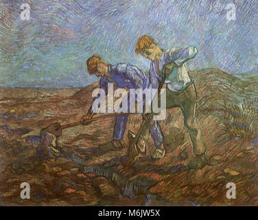 Two Peasants Digging Vincent van Gogh 1853–1890 Dutch Netherlands Stock ...