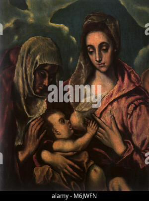 The Holy Family with Saint Anne, El Greco, Domenicos Theotocopo, 1580. Stock Photo