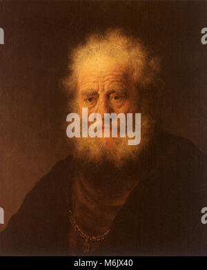 Old Man with a Gold Chain by Rembrandt van Rijn (1606-1669), oil on ...
