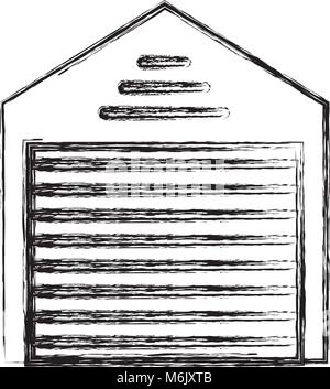 flat line uncolored storage  over white  background  vector illustration Stock Vector