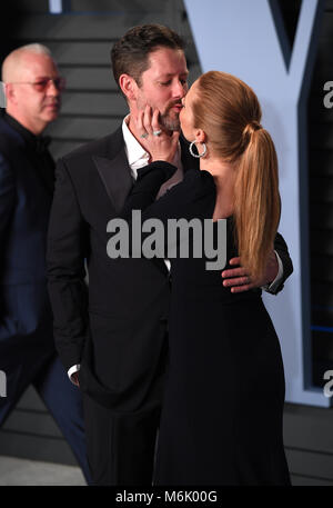 Darren Le Gallo and Amy Adams attending the Vanity Fair Oscar Party held in Beverly Hills, Los Angeles, USA. Stock Photo