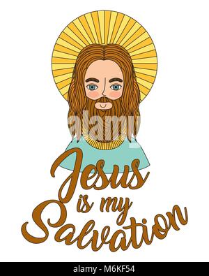 jesus catholicism religion card Stock Vector