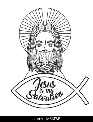 jesus catholicism religion card Stock Vector