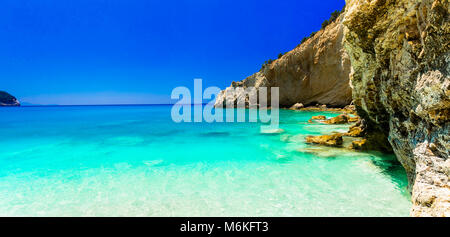 Impressive Porto Katsiki beach,Lefkada island,Greece. Stock Photo