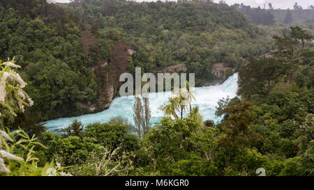 Huka Falls and Gorge, Waikato, Lake Taupo, North Island, New Zealand Stock Photo