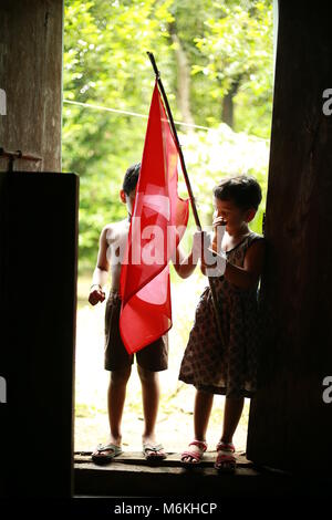 communist flag with boy and girl m6khcp