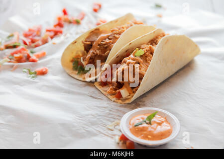 Mexican fried chicken tacos Stock Photo