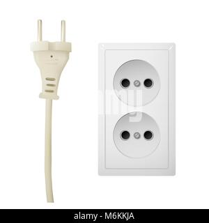 Electrical adapter with two outlet Stock Vector