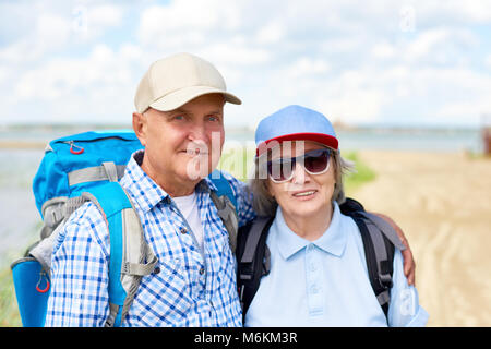 Active Senior Couple Posing Stock Photo