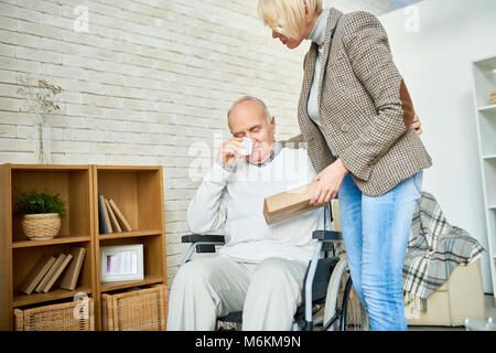 Handicapped Senior Man Crying in Therapy Stock Photo