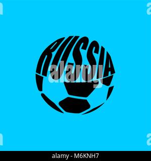 Russian soccer ball emblem. Football Championship in Russia 2018 logo. Stock Vector