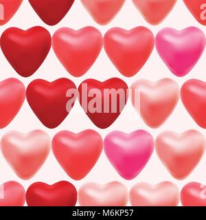 Seamless pattern made 3d hearts Stock Vector