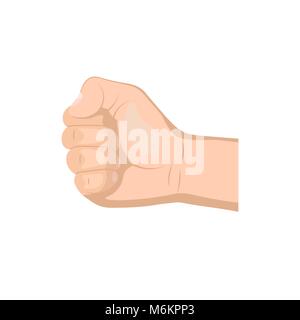 Realistic hand with clenched fist isolated on a white background. Flat design Stock Vector