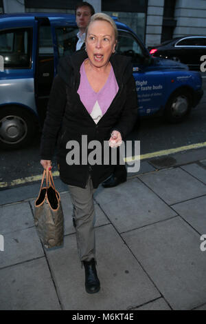 Jane Torvill and Christopher Dean leaving BBC Radio Two after promoting the ITV 'Dancing On Ice show' in London  Featuring: Jane Torvill Where: London, United Kingdom When: 02 Feb 2018 Credit: WENN.com Stock Photo