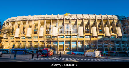 World famous Bernabeu stadium - the home of Real Madrid soccer football club - MADRID / SPAIN - FEBRUARY 20, 2018 Stock Photo