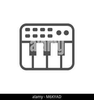 Keyboard Midi Simple Icon White Vector Symbol Graphic Logo Design Stock Vector