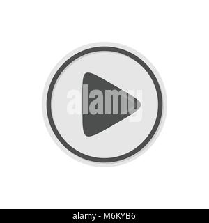 Play Button Simple Icon White Vector Symbol Graphic Logo Design Stock Vector