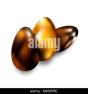 Chocolate eggs in a fun day of spring Easter Stock Vector