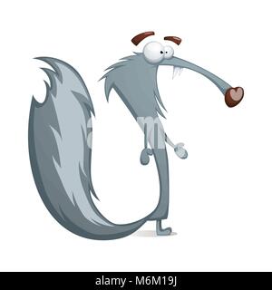 Funny, cute, crazy - cartoon characters wolf. Stock Vector