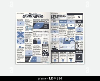 Journal newspaper design with fresh news Stock Vector