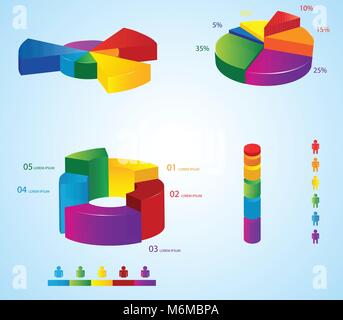 Graphs and charts for creating info-graphics. Stock Vector