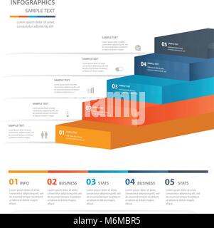 Modern business steps to success charts and graphs. Useful for infographics and presentations. Stock Vector