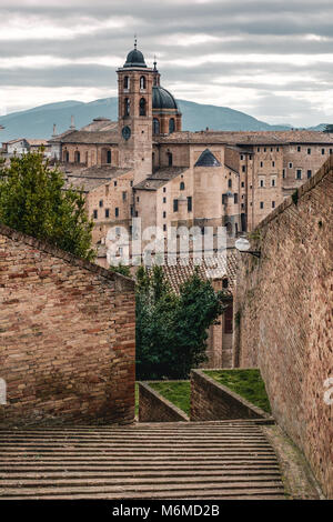 Glimpse view of Urbino downtown. Marche, Italy. Stock Photo