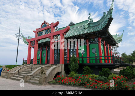 The Chinese Tea House at the Marble House in Newport, Rhode Island, USA was modeled on a 12th Century Song Dynasty Temple. Stock Photo