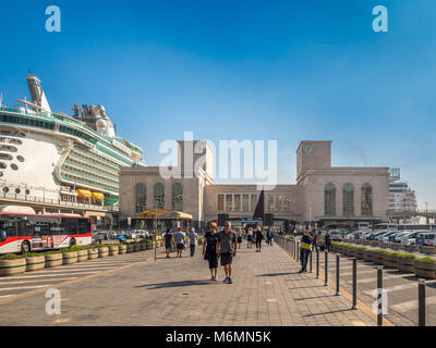 Naples cruise and ferry port, Naples, Italy. Stock Photo