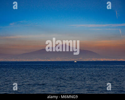Vesuvius from the Bay of Naples, Italy. Stock Photo