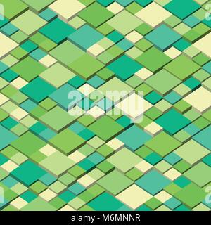 Spring. Seamless pattern of geometric shapes - isometric style, colors of spring Stock Vector