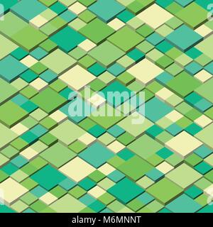 Isometric graphic pattern. Abstract seamless and repeatable vector. Spring colors Stock Vector