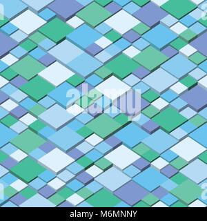 Vector cube geometric background - seamless and repeatable pattern. Winter colors Stock Vector
