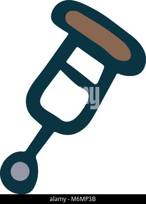 Crutch sketch icon Stock Vector