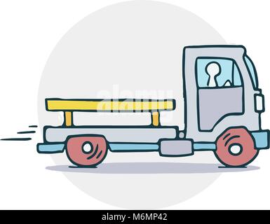 Truck with trailer illustration Stock Vector