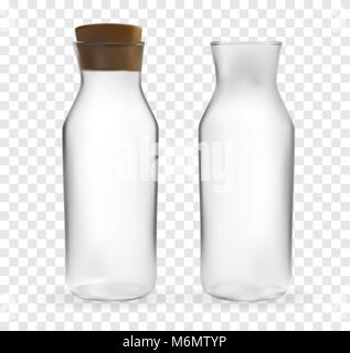 Realistic 3D model of thermos cup on transparent Background. Vector Illustration Stock Vector