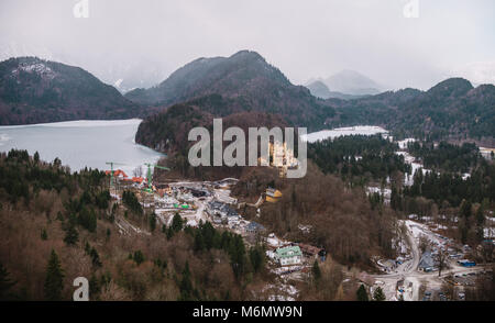 Panoramic view on Fussen town in Germany Stock Photo