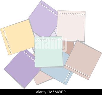 stack paper note, colorful for memo text on white background, vector Stock Vector