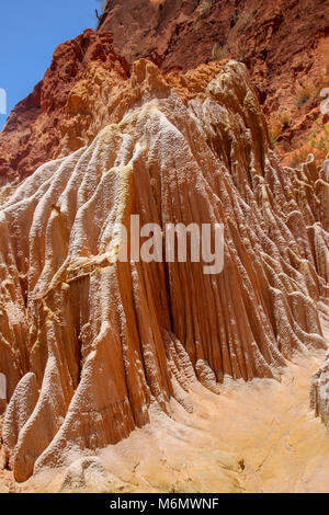 Madagascar, Ankarana Special Reserve. Red Tsingy - Sandstone erosion due to deforestation Stock Photo