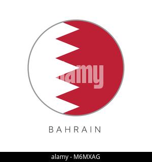 Bahrain flag round circle vector icon Stock Vector