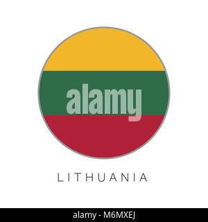Lithuania flag round circle vector icon Stock Vector