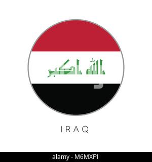 Iraq flag round circle vector icon Stock Vector