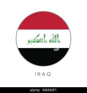 Vector Iraqi flag Button. Iraq flag in glass button style ...