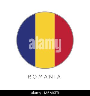 Romania flag round circle vector icon Stock Vector