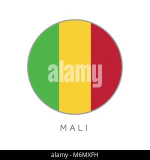Mali flag round circle vector icon Stock Vector