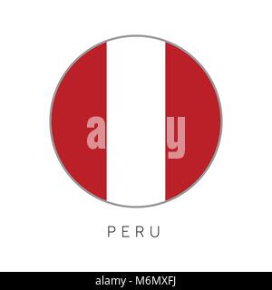 Peru flag round circle vector icon Stock Vector